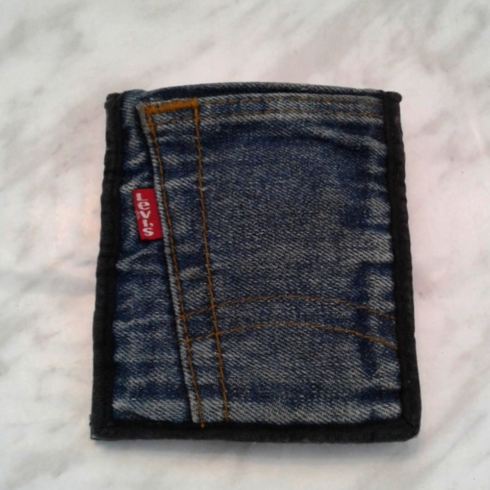 Vintage Levis Denim Bifold jeans red tab Wallet